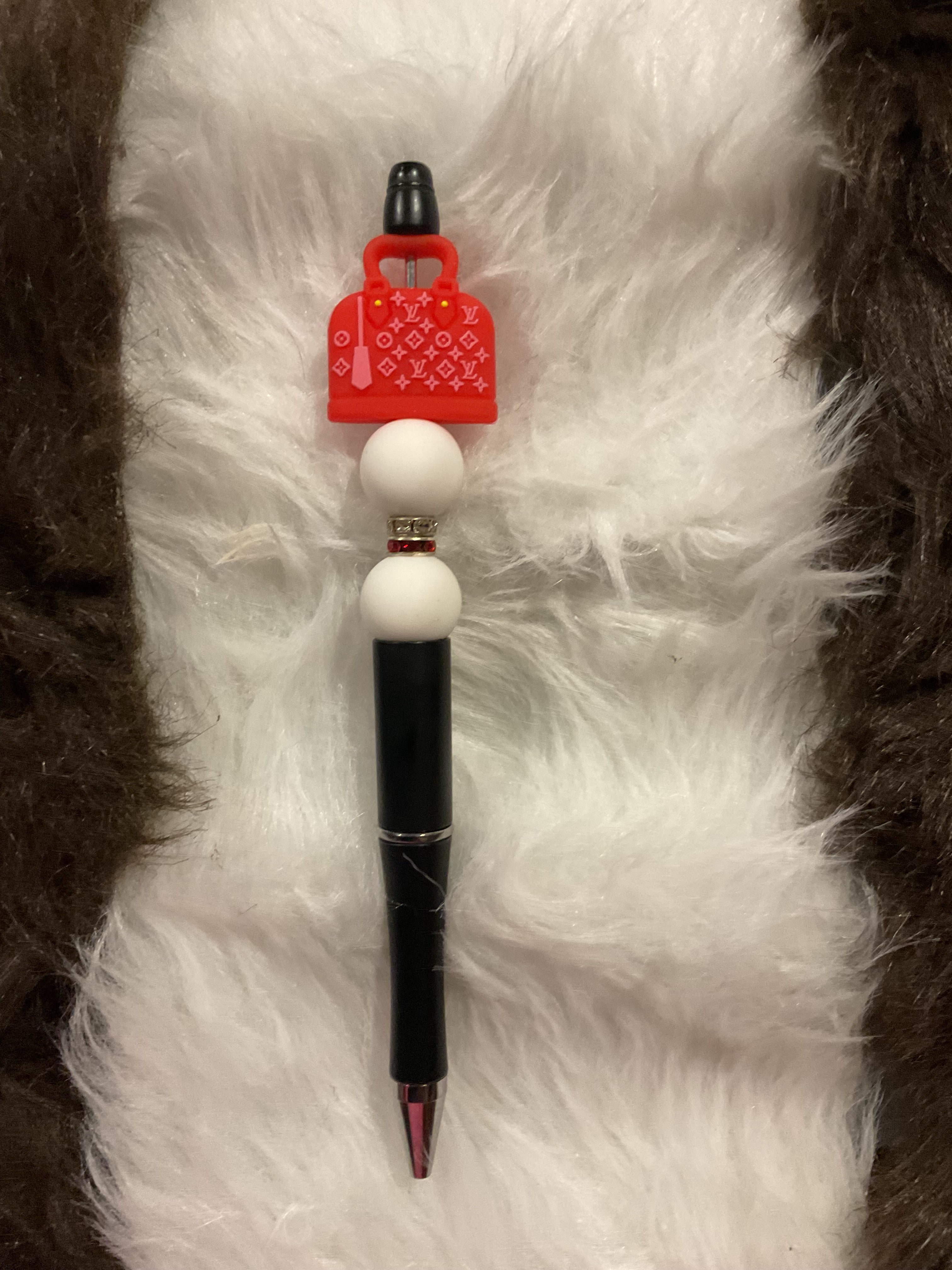 Red Purse Beaded Pen