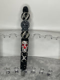 Black fancy skull pen with spiderweb beads