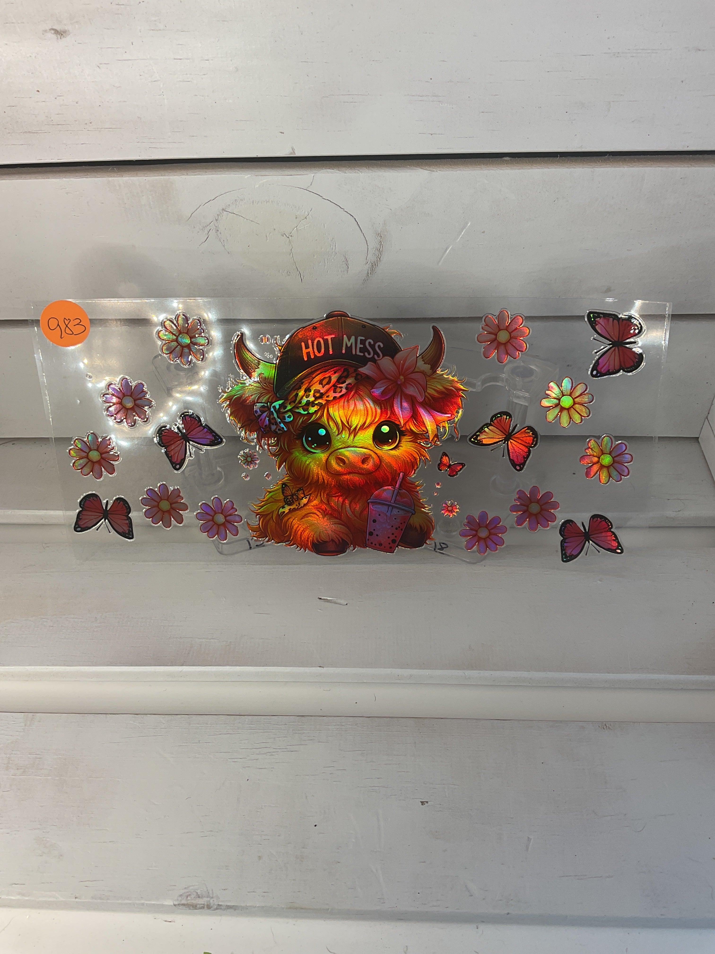 Holographic Highland cow hot mess 983