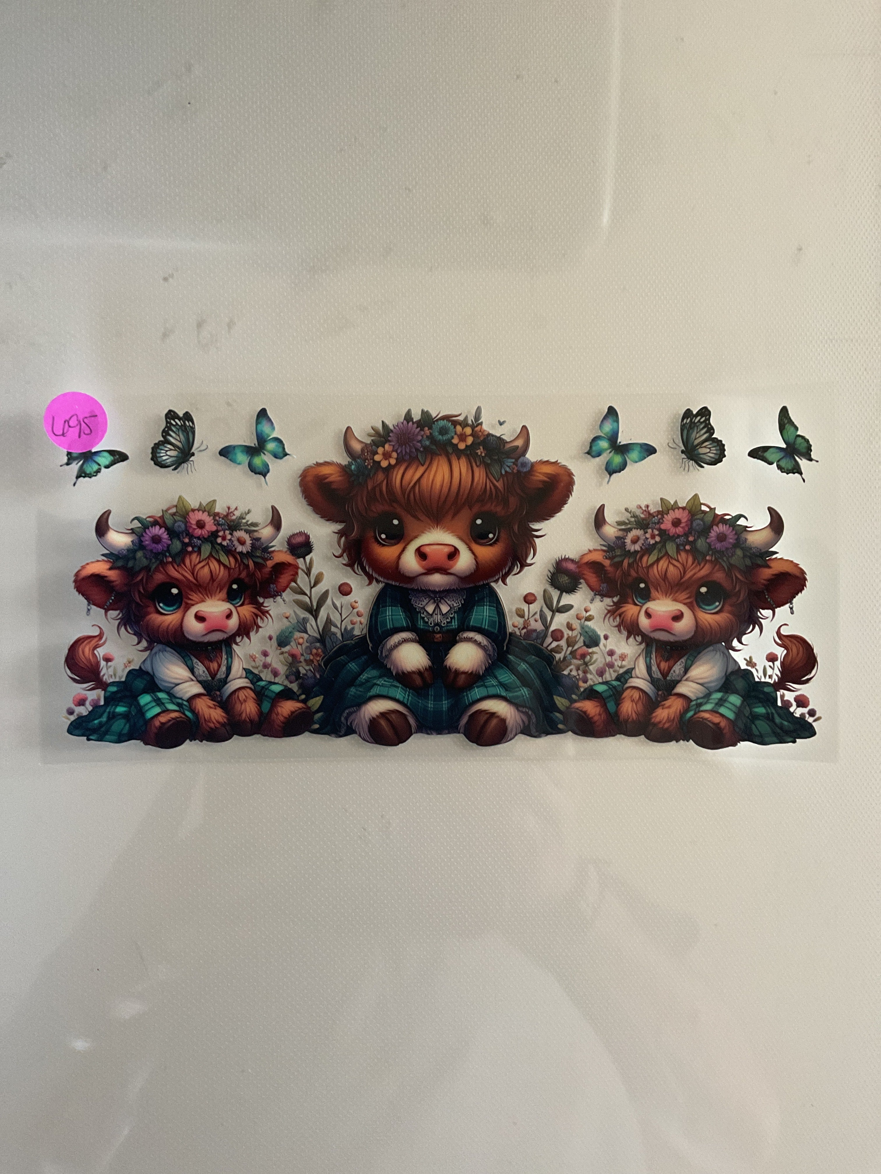 Highland cow green dress 695