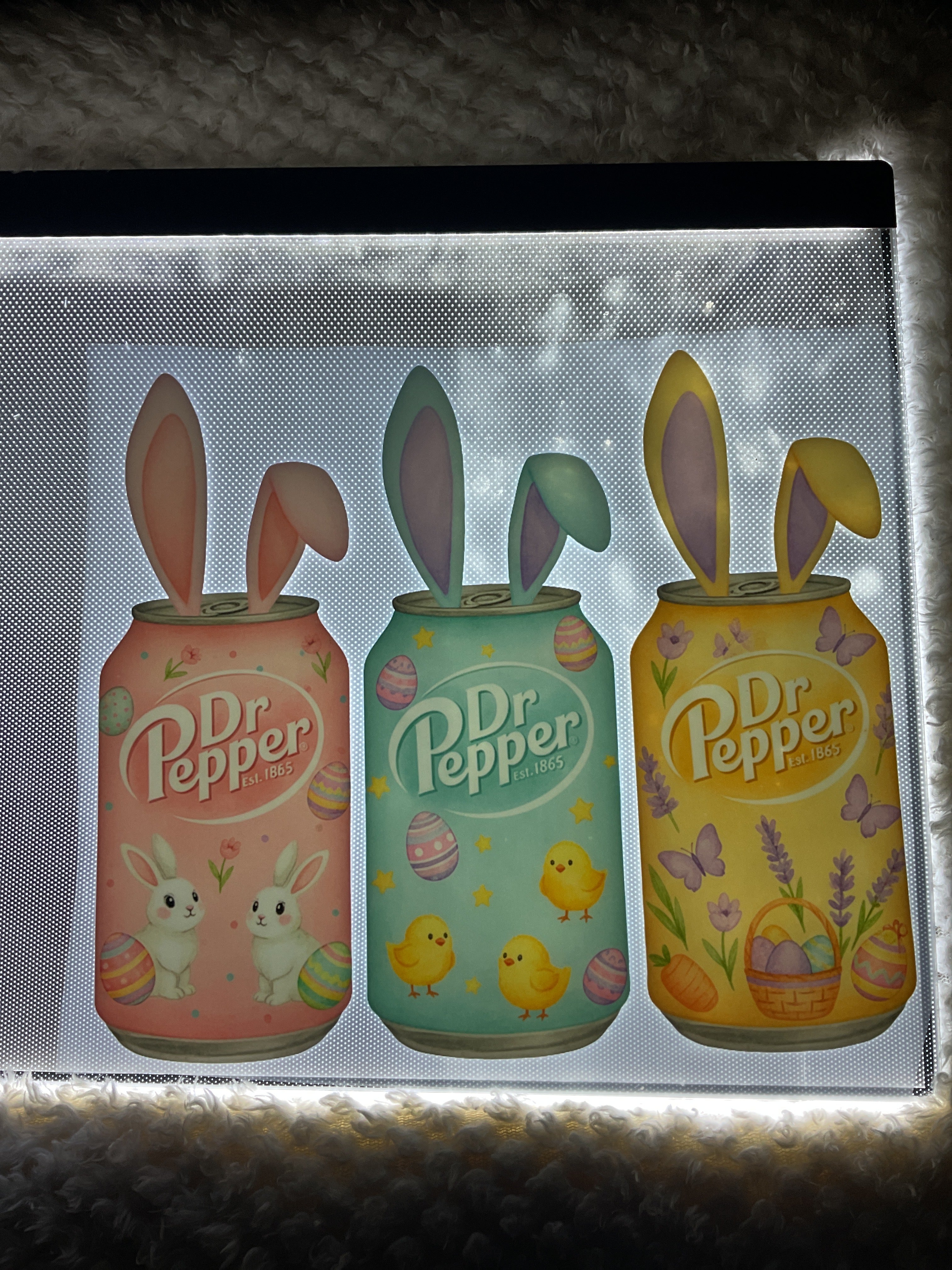 Dr Pepper with bunny ears