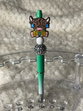 Highland cow wearing a turquoise necklace ￼￼