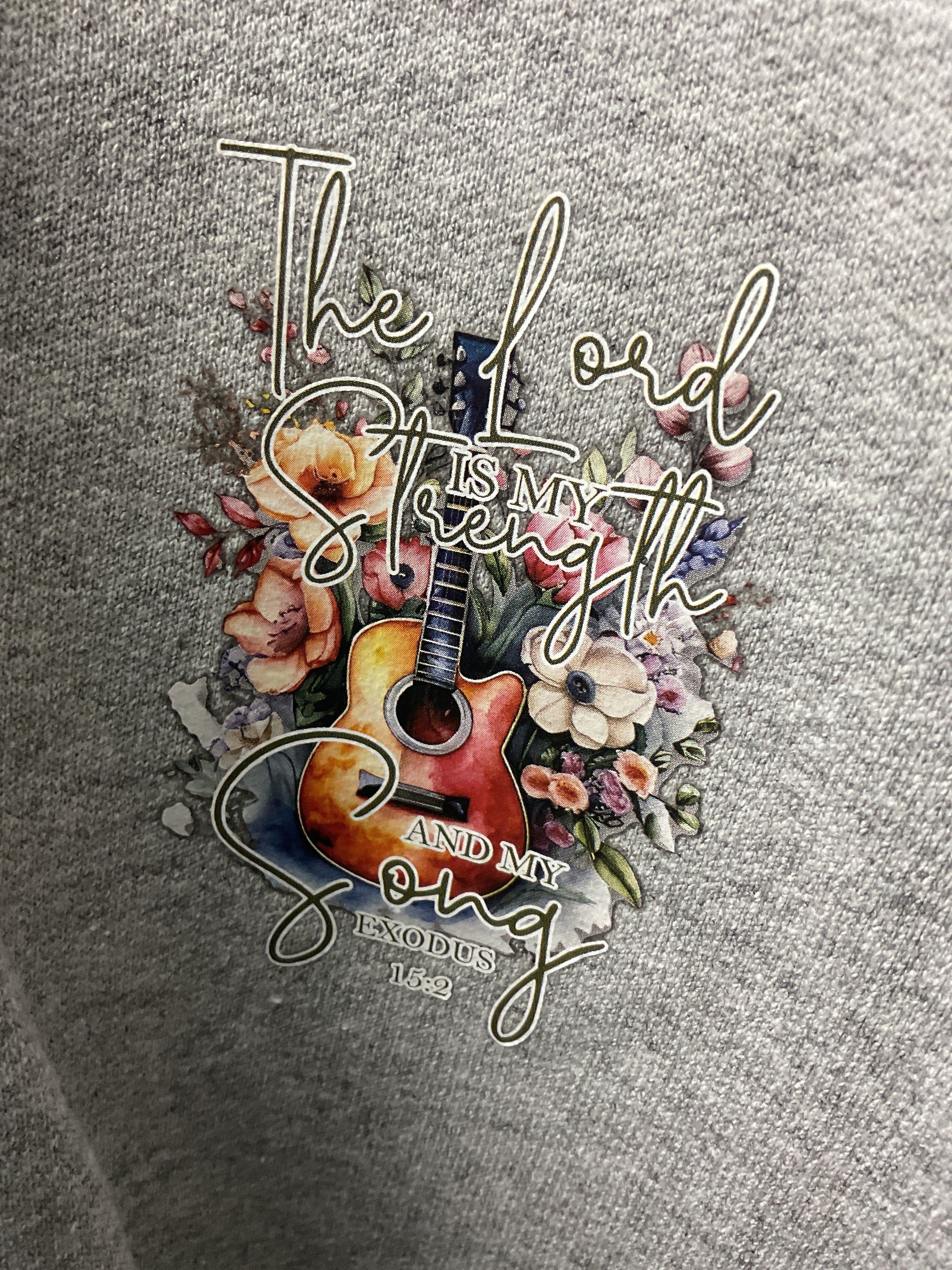 The Lord is my strength extra large grey hoodie