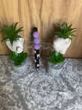 Black and purple bows with rhinestones ￼