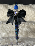 Black and blue bow