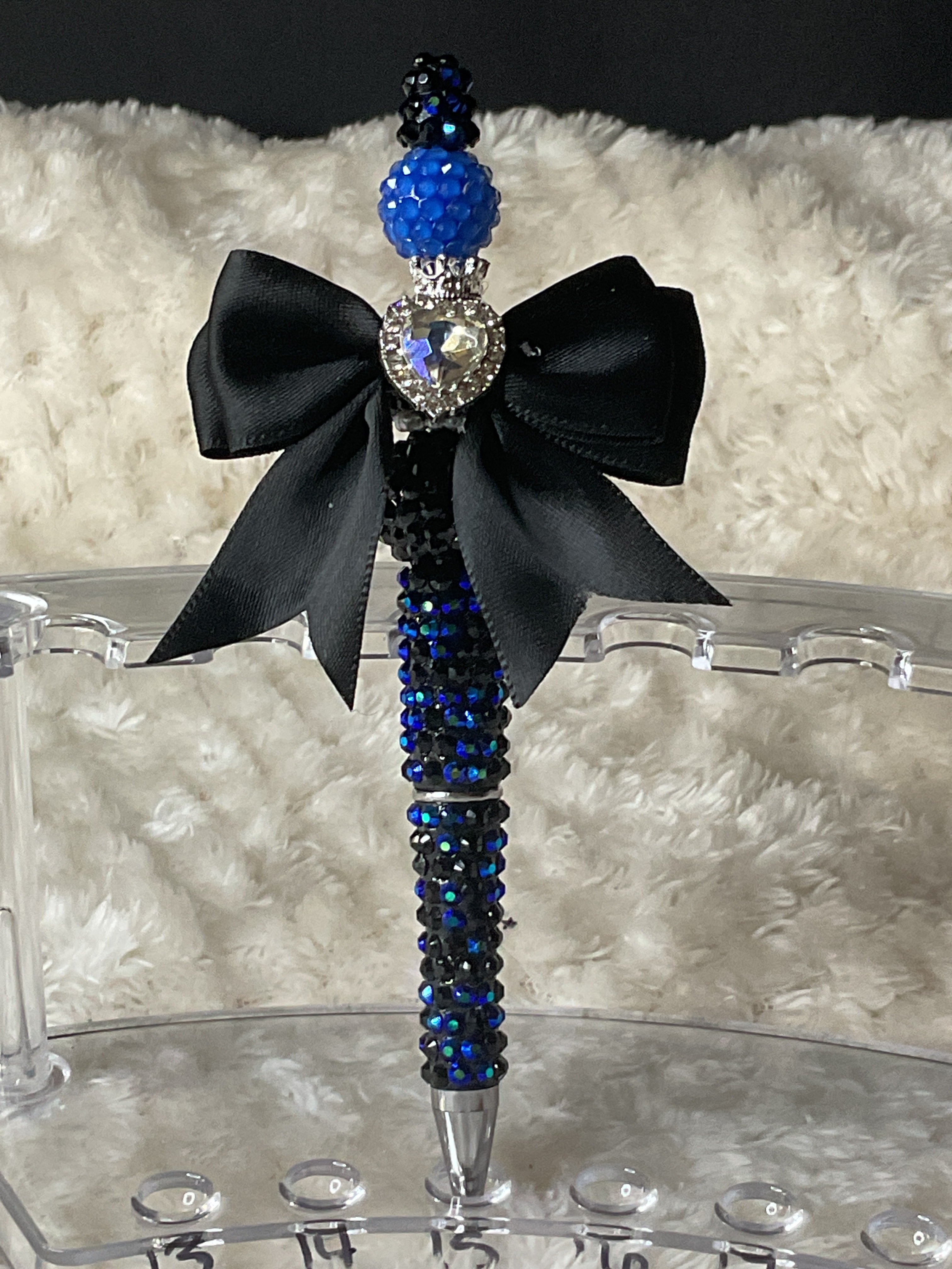 Black and blue bow