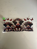 Highland cow red plaid dress 697