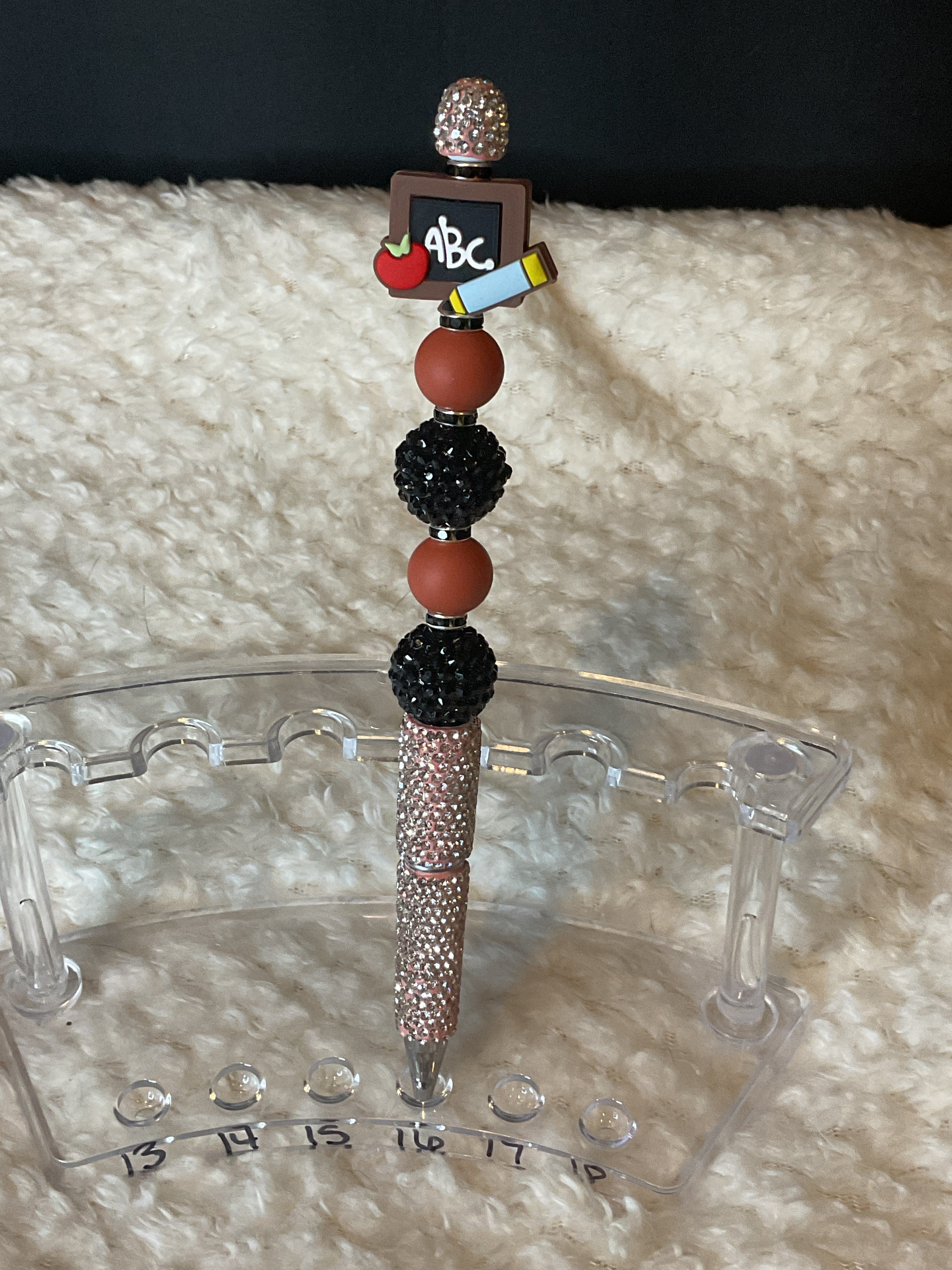 Rose gold pen with teacher focal