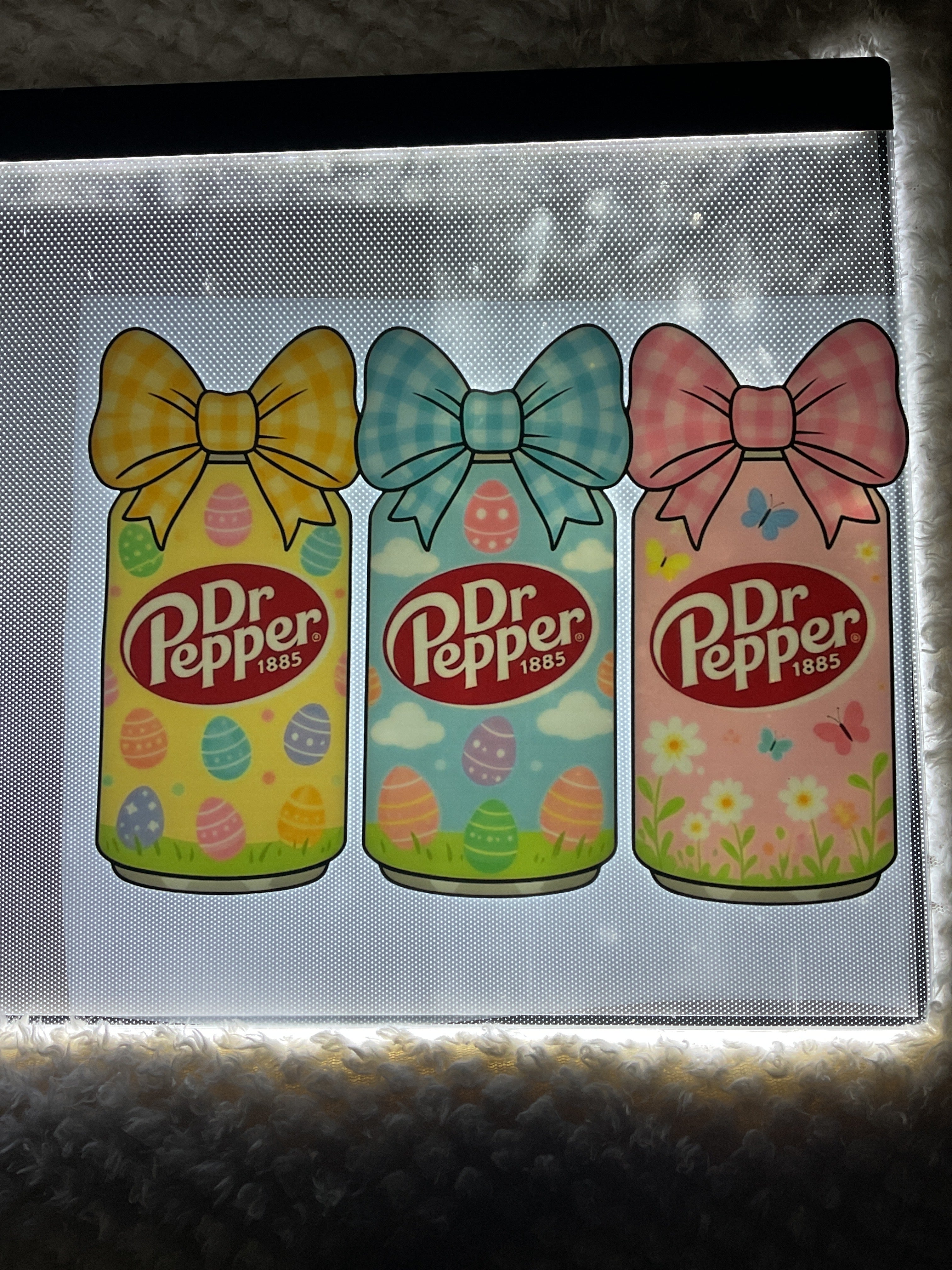 Dr Pepper with bows and little eggs