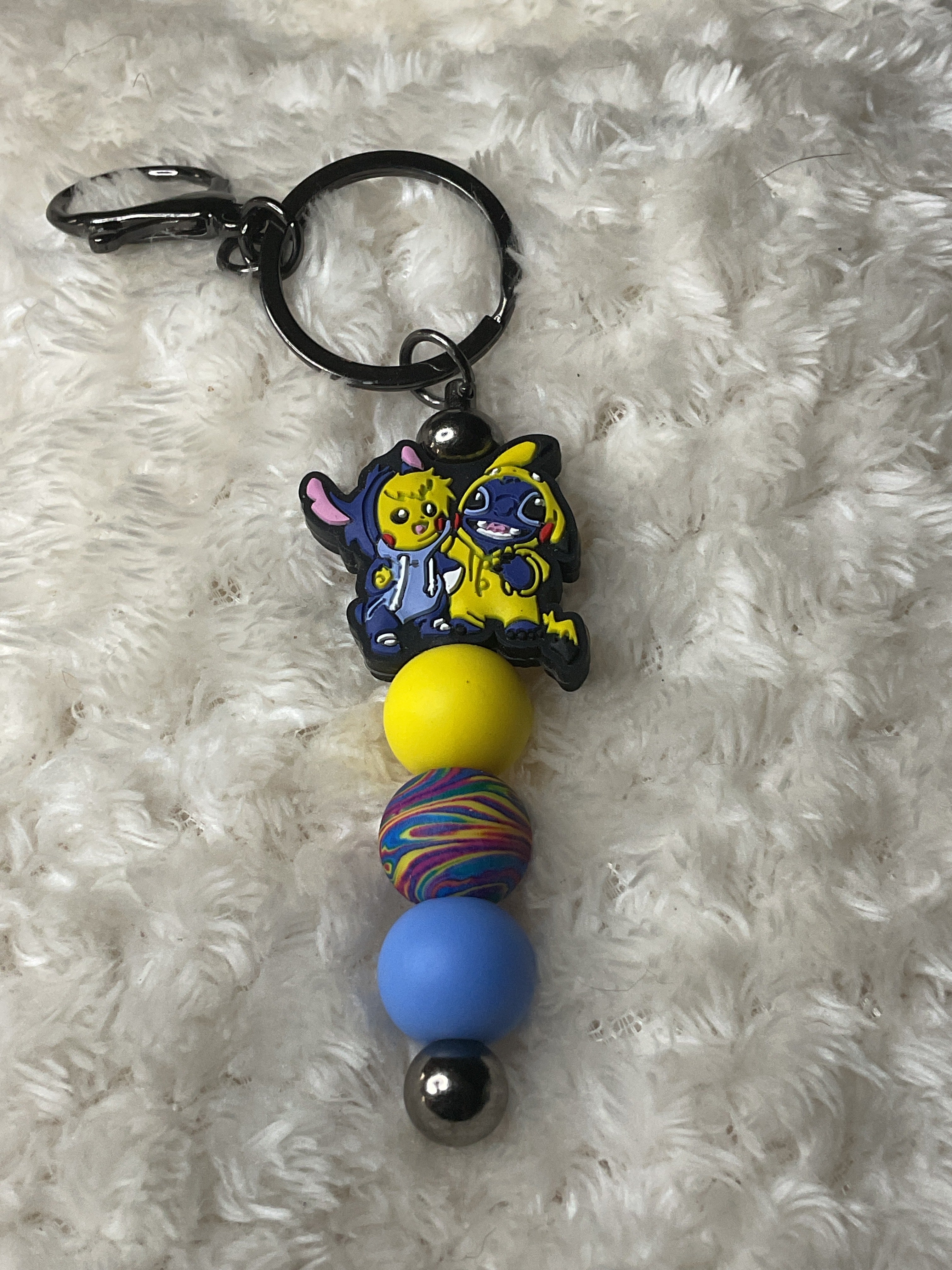 Pikachu and stitch keychain