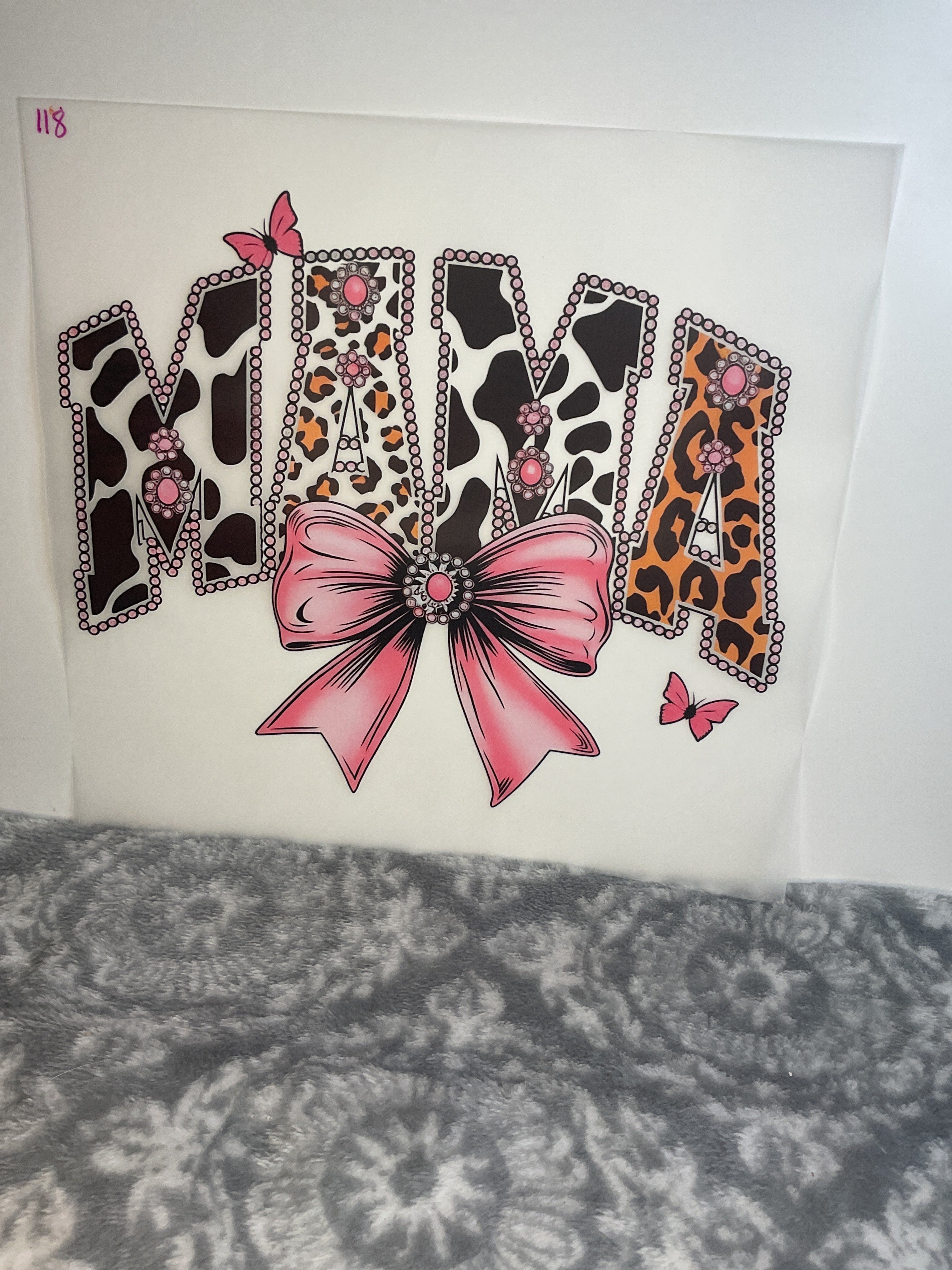 Mama pink bow 118