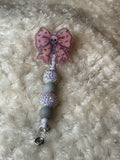 Pink skull bow