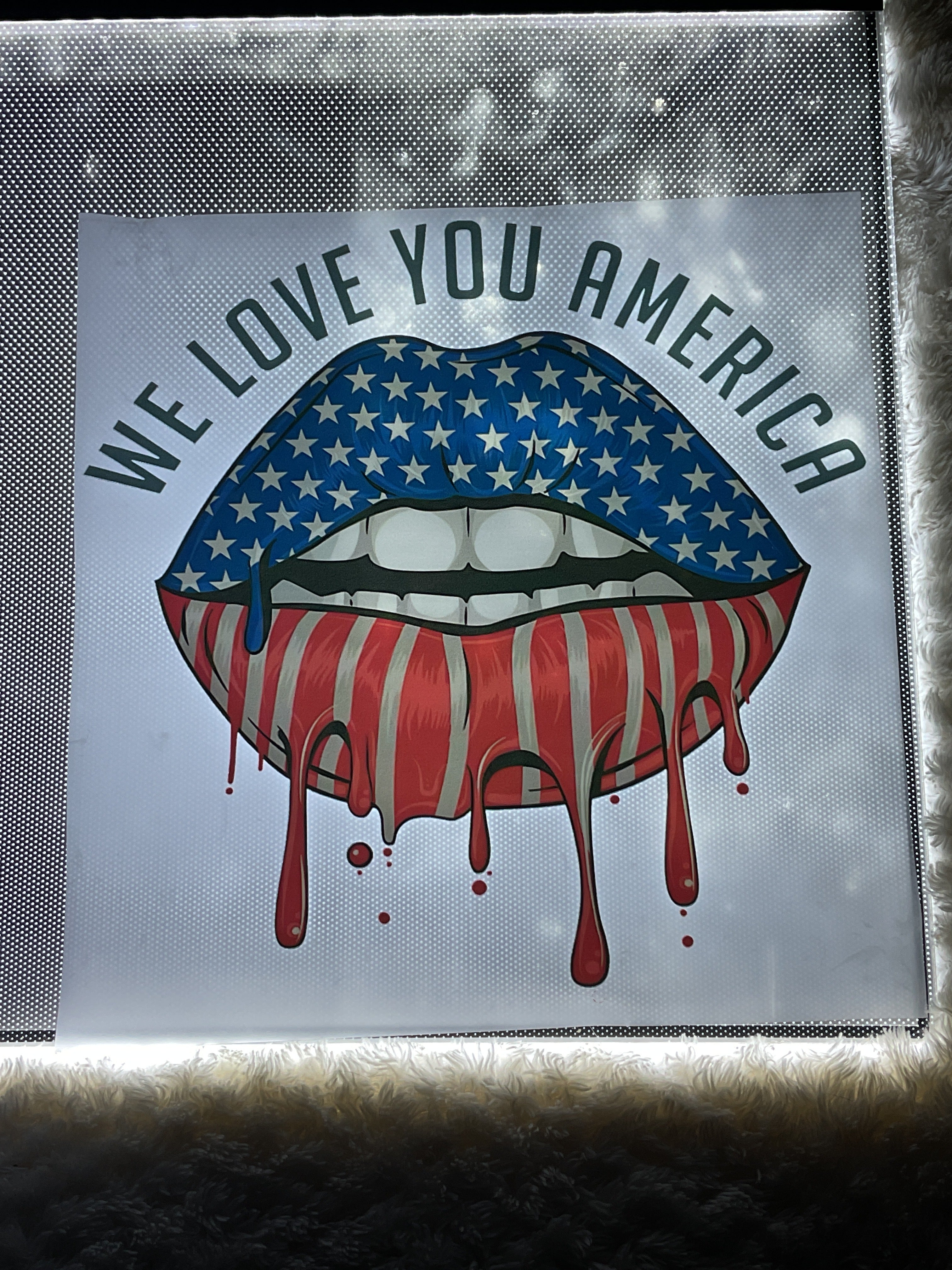 We love you, America drip lips