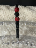 Black and red rhinestone