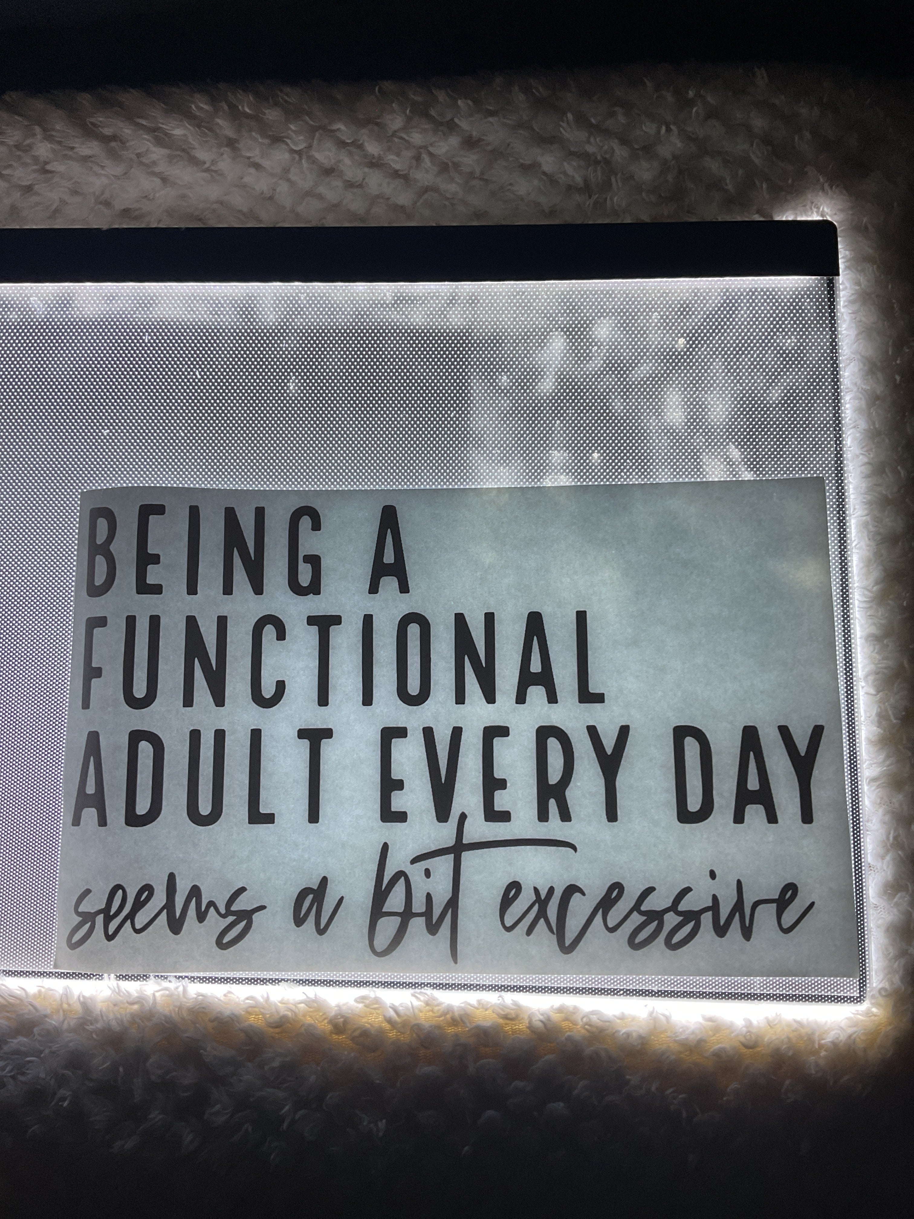 Being a functional adult every day seems a bit excessive
