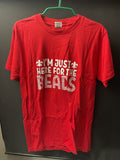 I’m just here for the beans large red tee￼