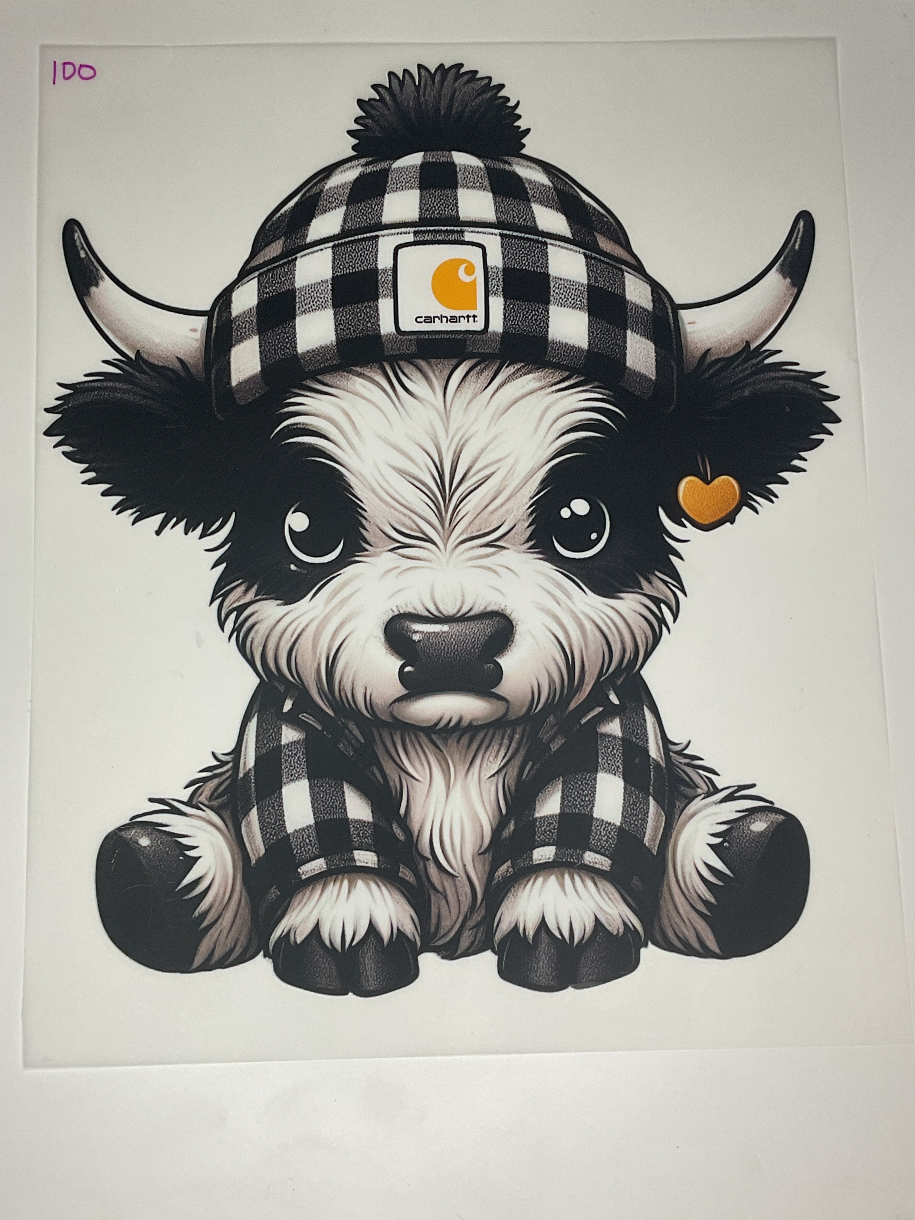 Black and white highland cow Carhartt 100
