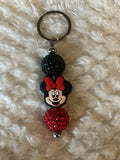 Minnie, mouse with black and red rhinestones