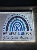We wear blue for colon cancer awareness