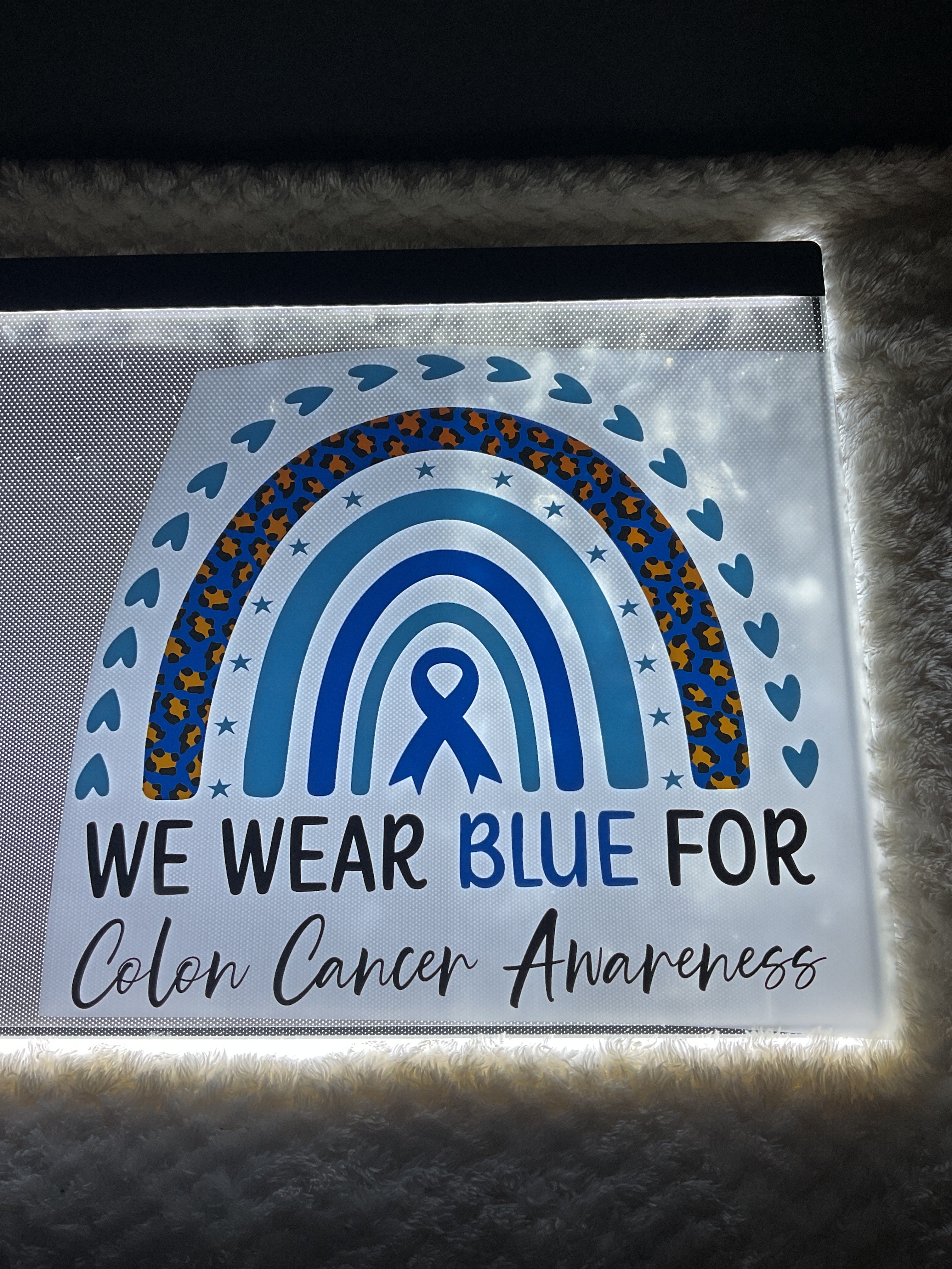 We wear blue for colon cancer awareness