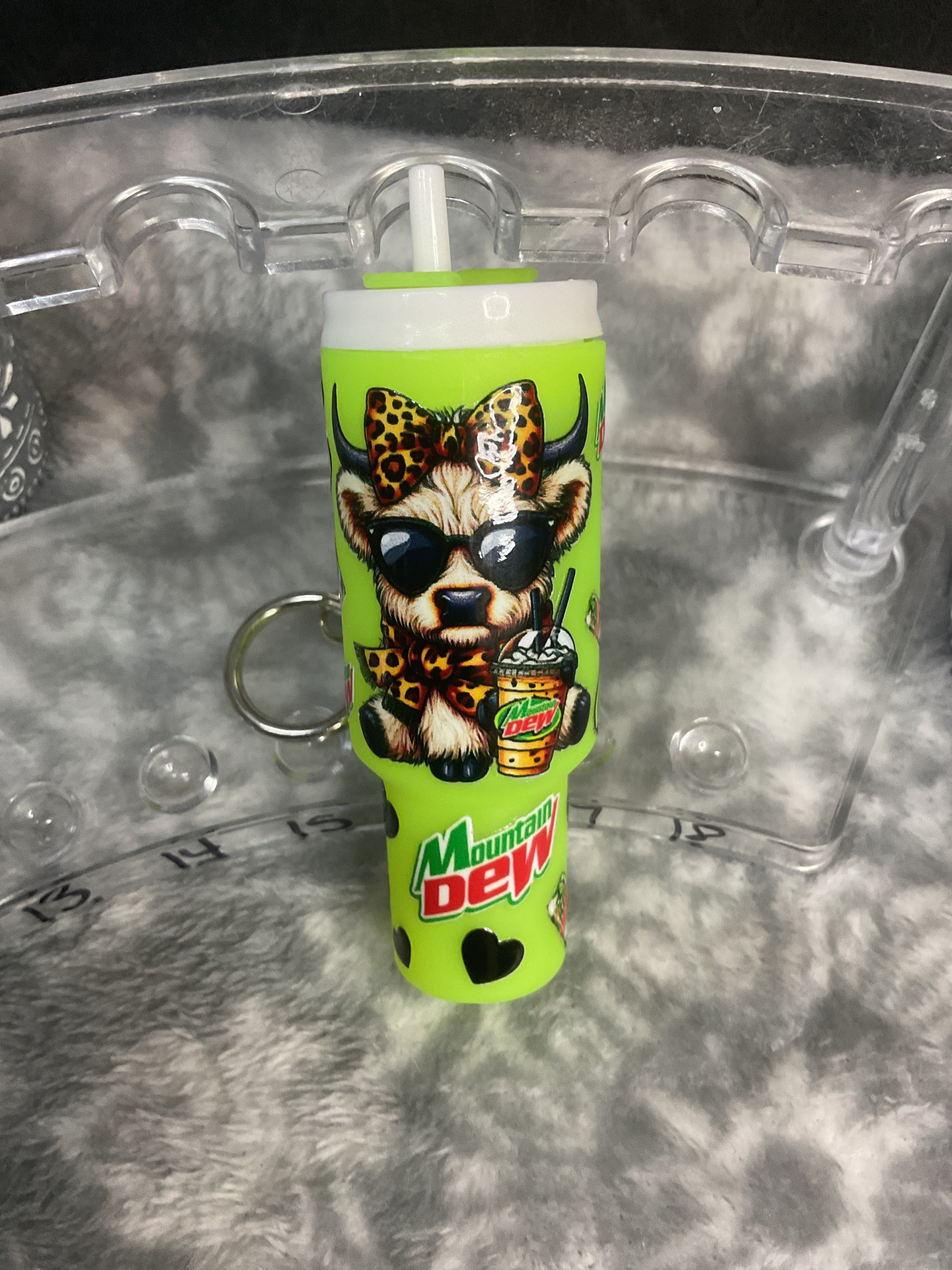 Highland cow Mountain Dew mini Tumblr