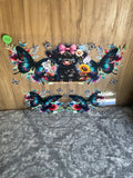 40 ounce black highland cow with butterflies 582