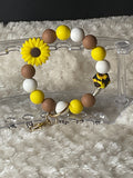 Sunflower beaded wristlet ￼