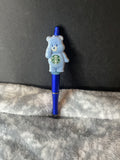 Blue bear on blue pen