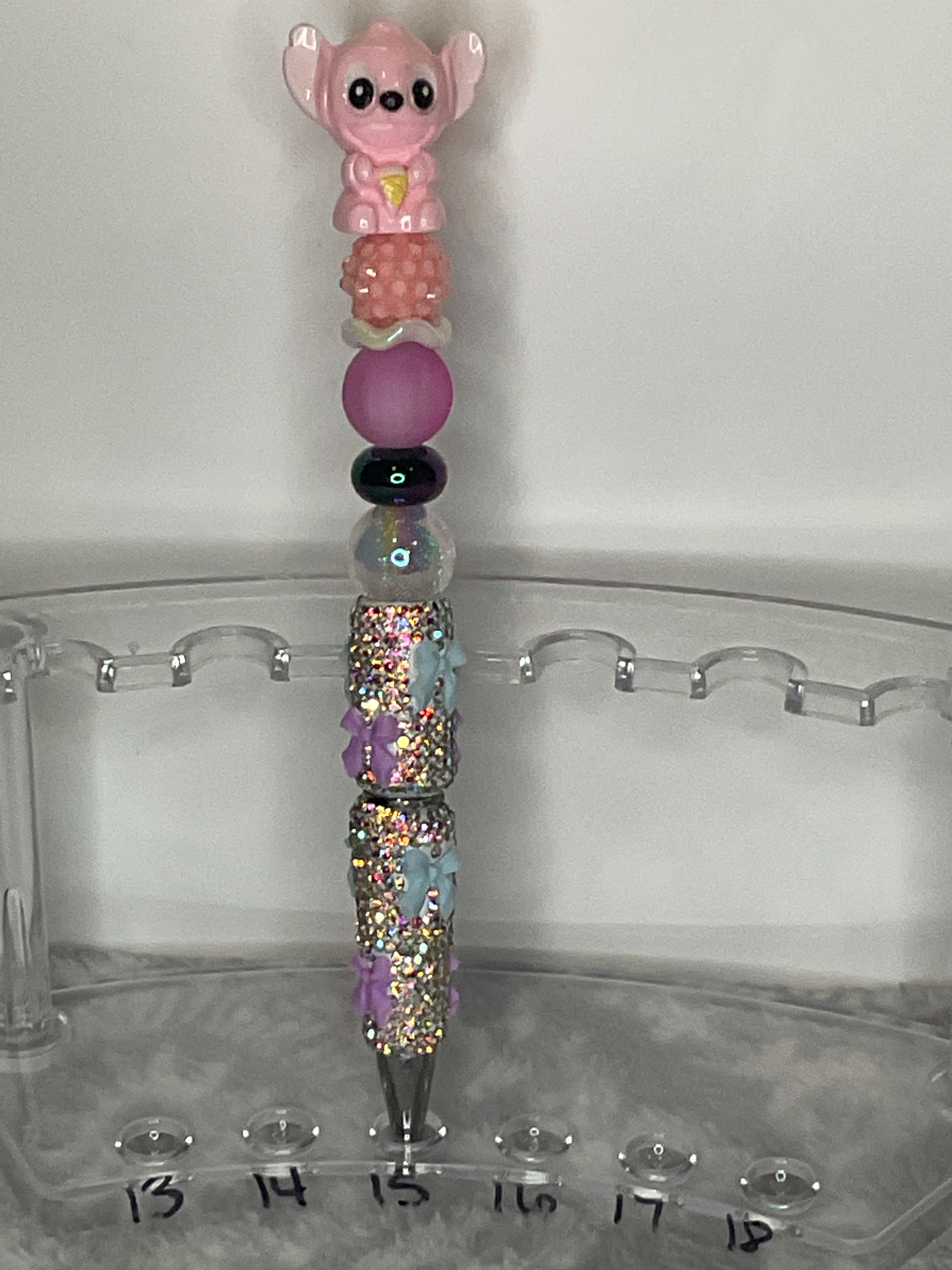 Angel fancy pants with blue and purple bows