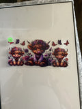 Highland cow with purple 694