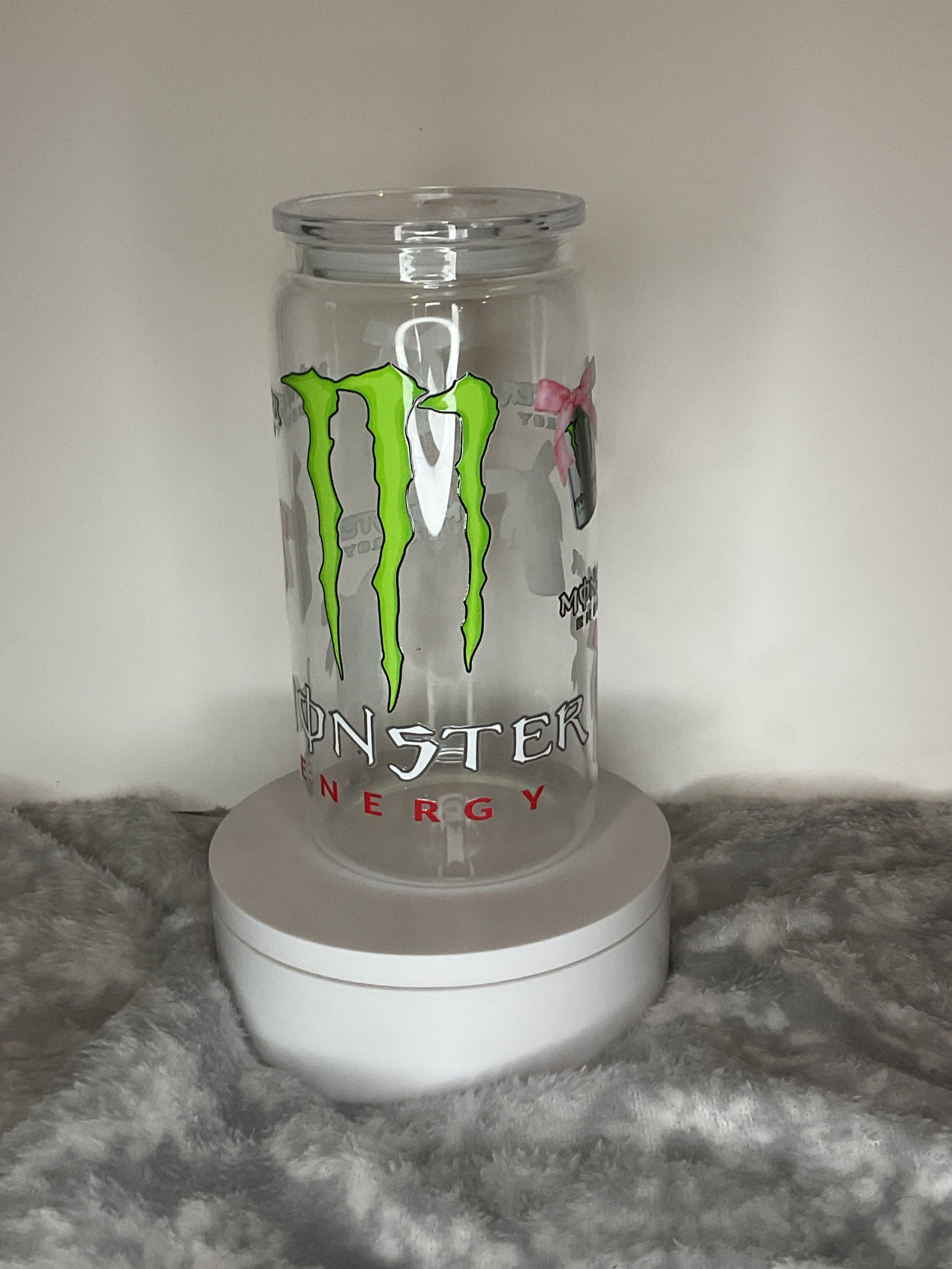 ￼ monster energy with pink bows