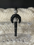 Black and silver half moon