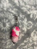 Pink and white Richard phone charm
