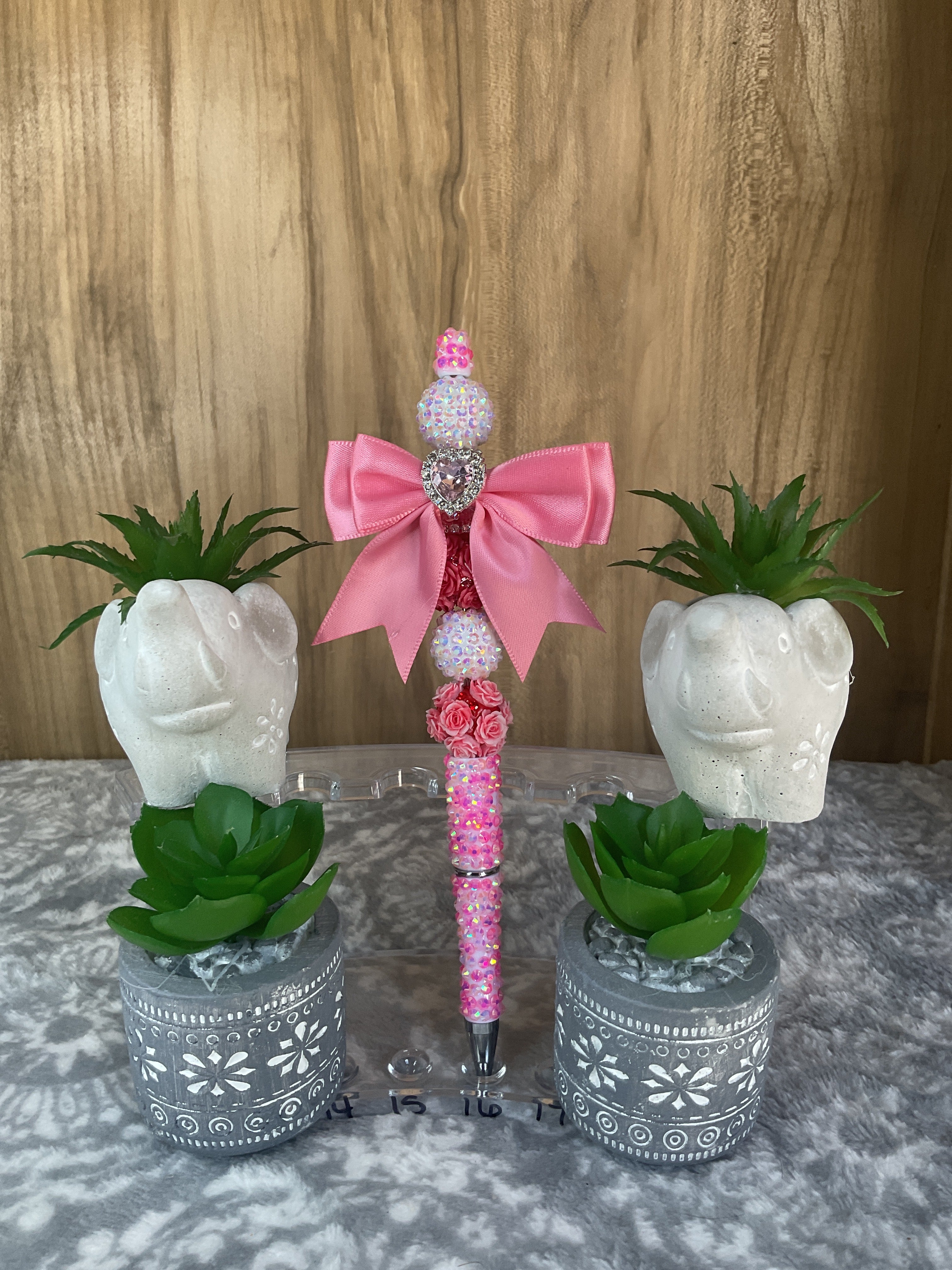 Pink bow fancy pen with extender
