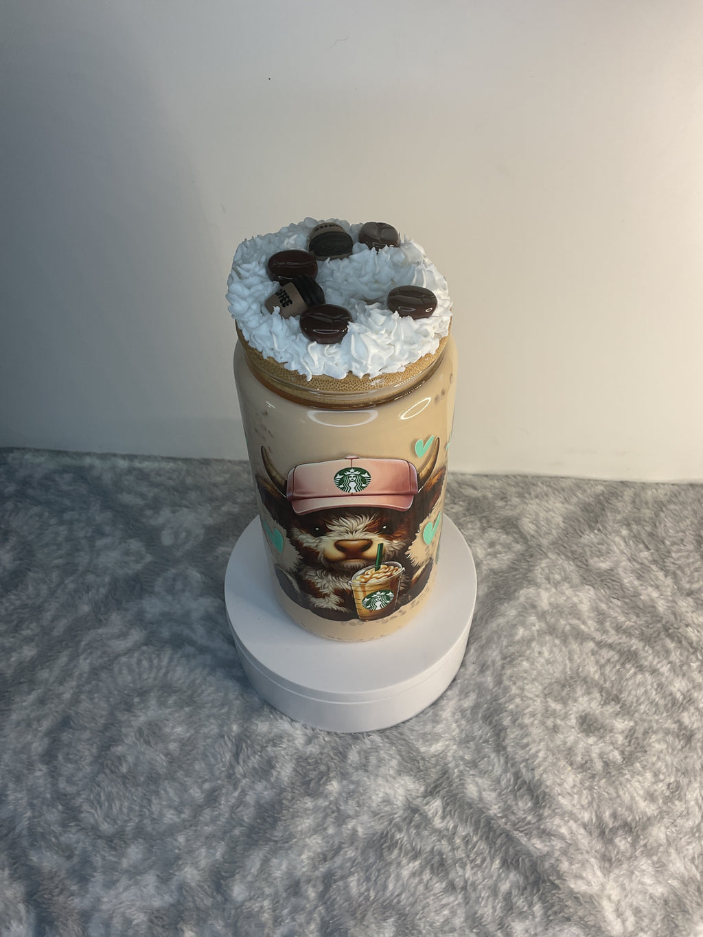 Starbucks, Highland cow iced coffee with finished lid
