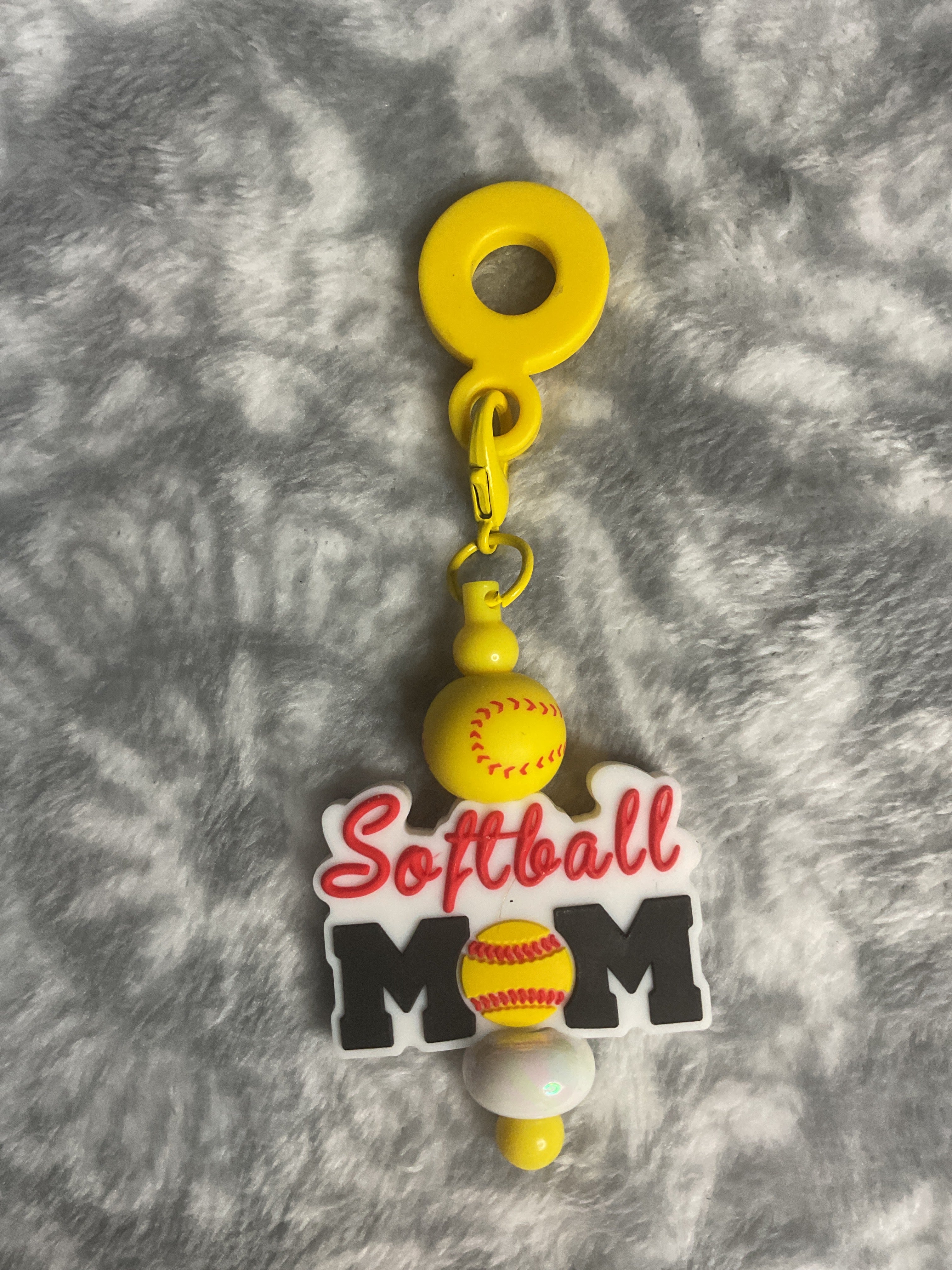 Softball Mom Straw charm
