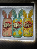 Dr Pepper with bunny, ears and little bunnies