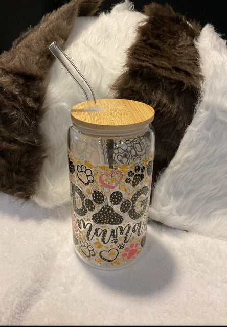 Dog Mama Glass Cup
