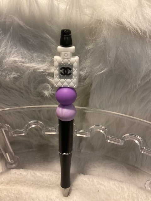 WHITE CHANEL PERFUME BEADED PEN