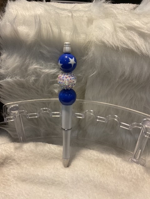 SILVER & BLUE PATRIOTIC PEN
