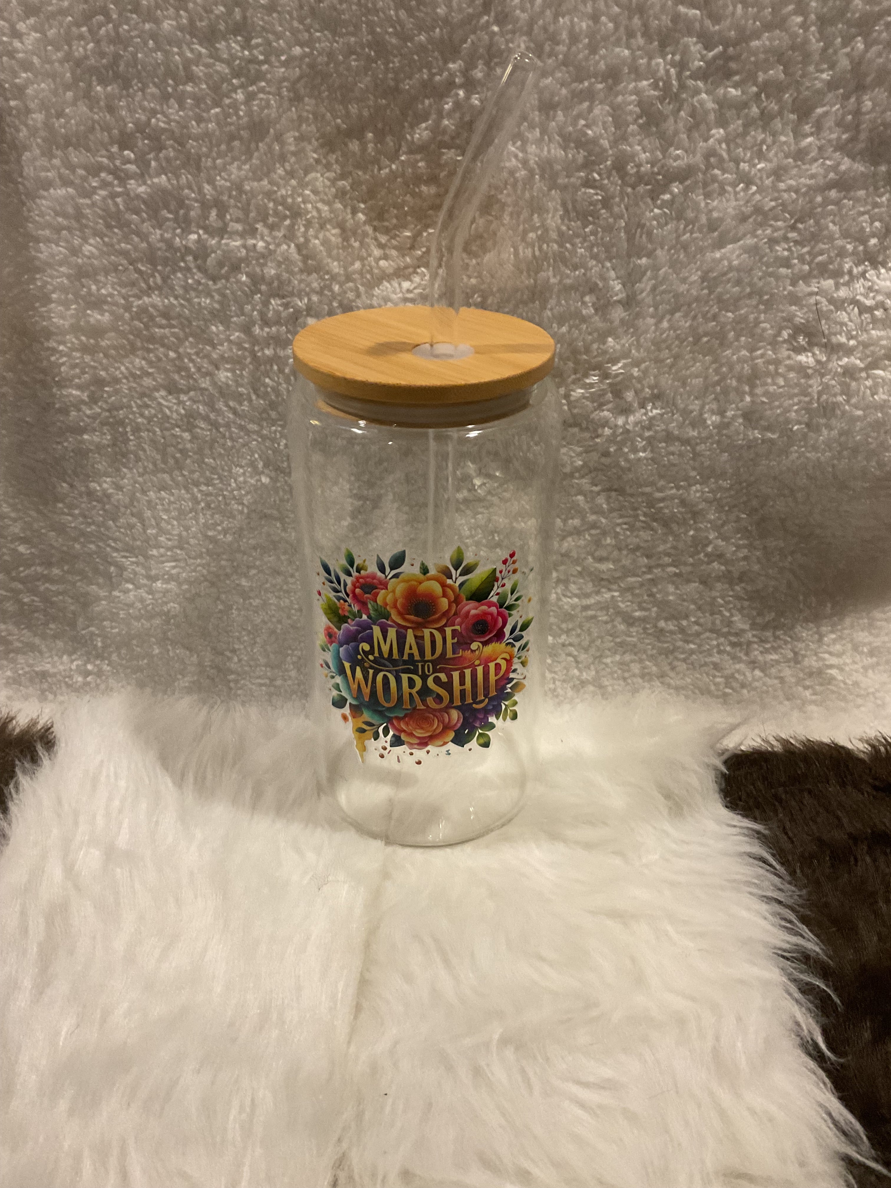 Religious "Made to Worship" 16oz Iced Coffee Cup