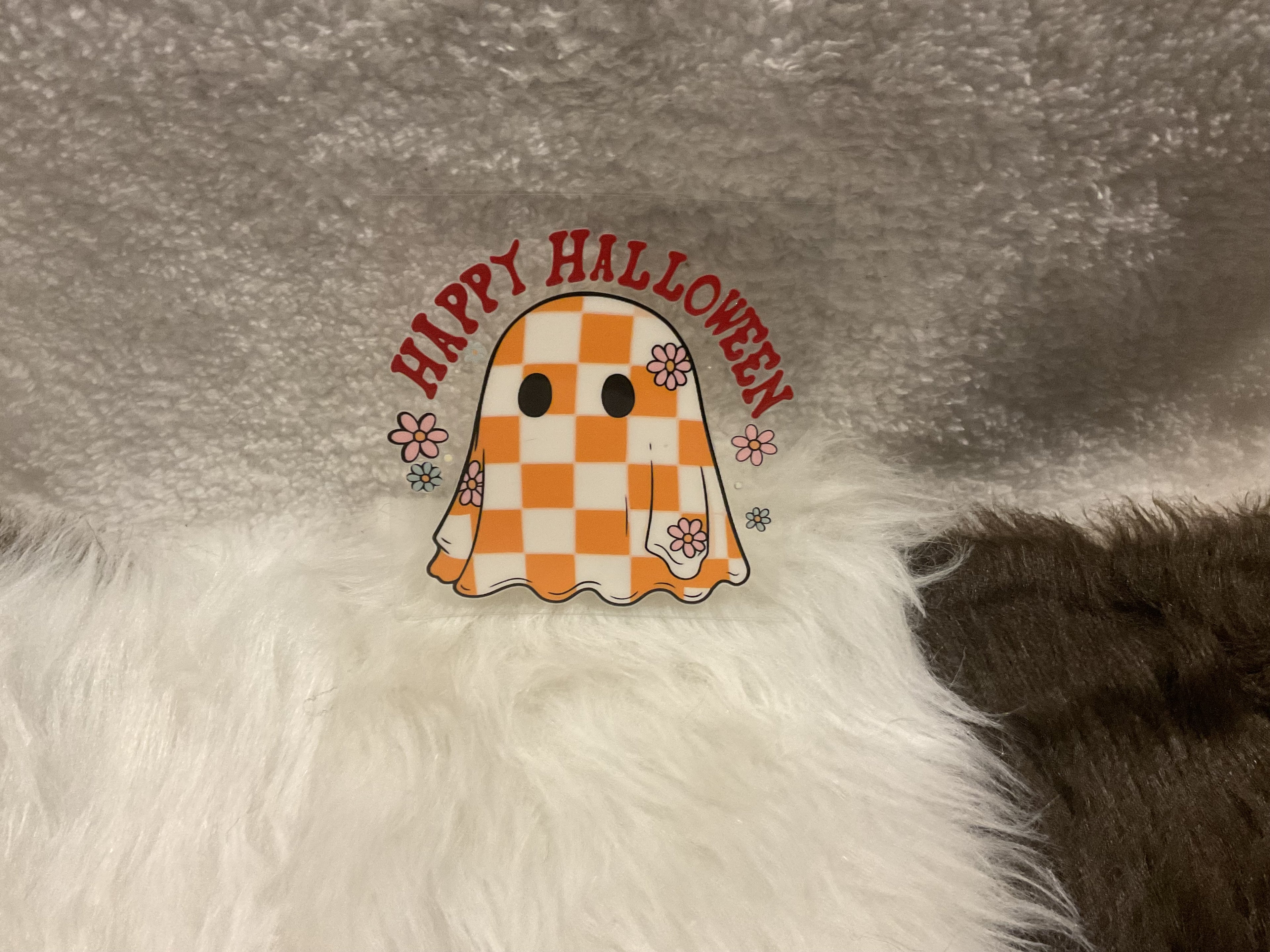 Happy Halloween w/orange & Whithe Ghost