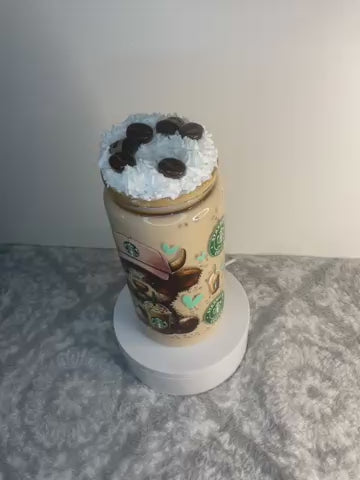 Starbucks, Highland cow iced coffee with finished lid